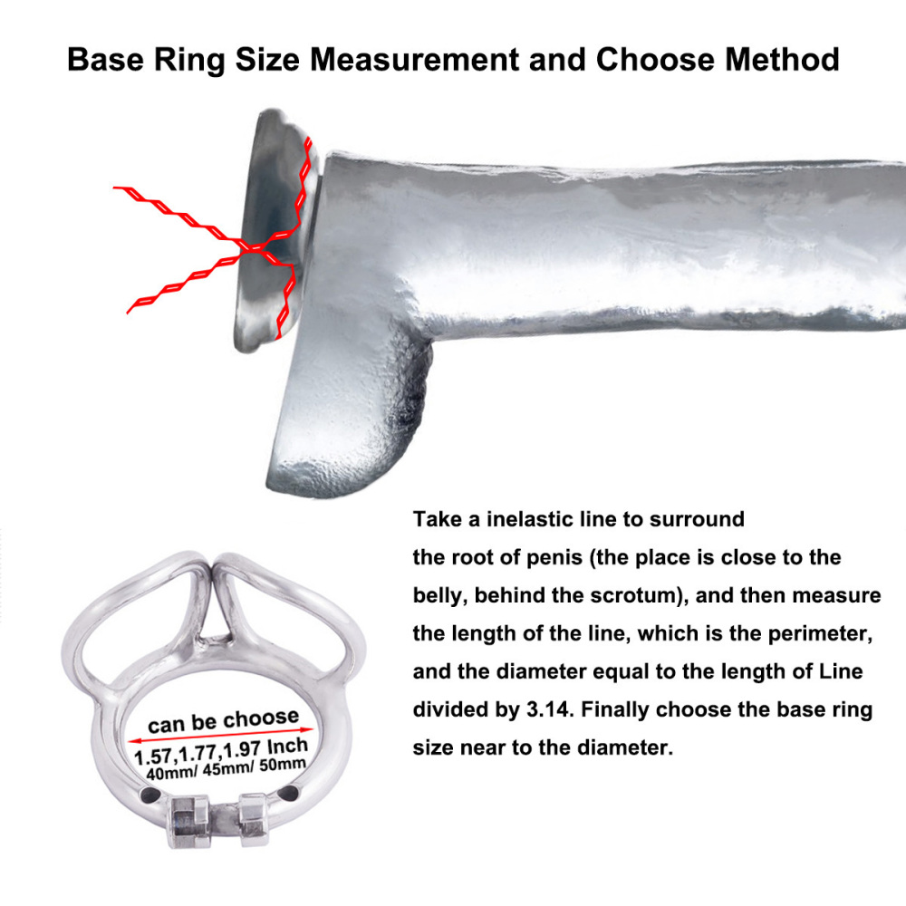 Ternence Metal Male Chastity Device 304 Steel Stainless Comfortable Closed Ring Cock Cage with Scrotum Separation Ring