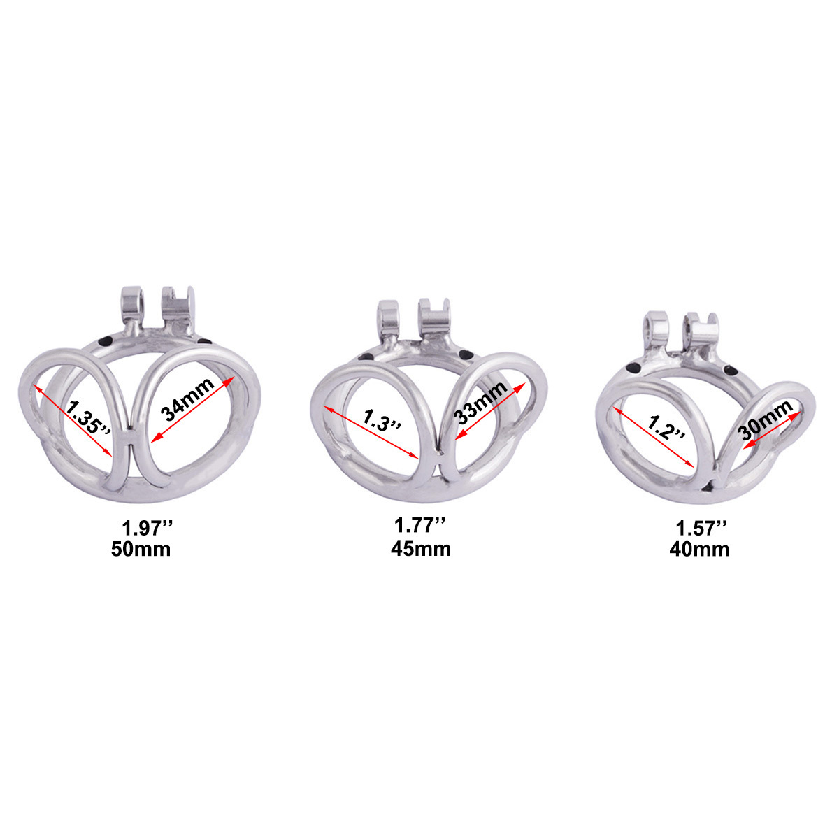 Ternence Metal Male Chastity Device 304 Steel Stainless Comfortable Closed Ring Cock Cage with Scrotum Separation Ring