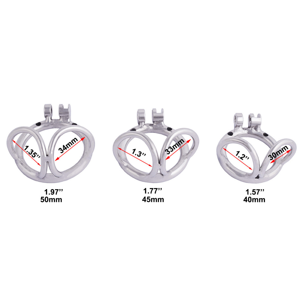 Ternence Metal Male Chastity Device 304 Steel Stainless Comfortable Closed Ring Cock Cage with Scrotum Separation Ring