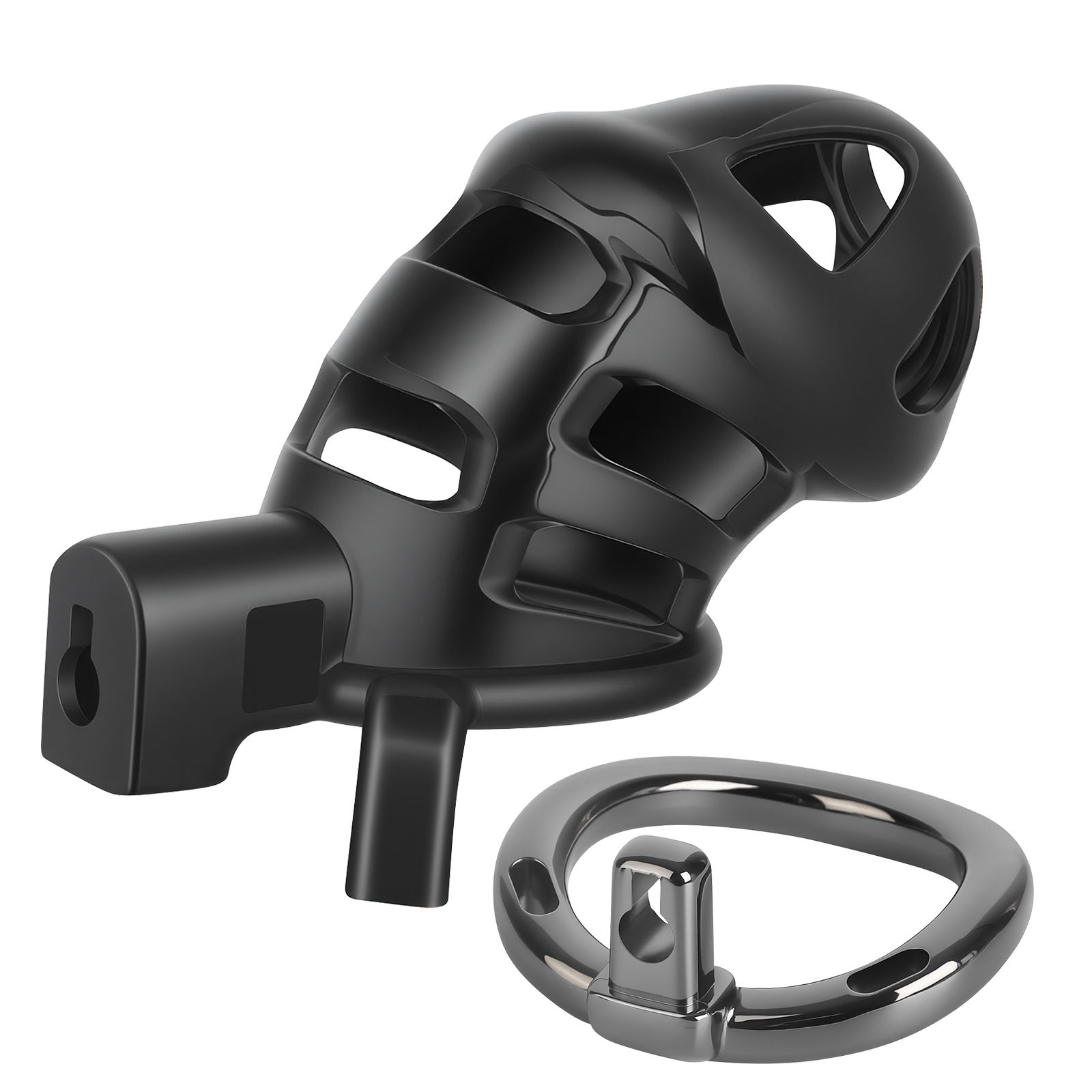 TERNENCE Male Chastity Cage,Lightweight Plastic Chastity Device for Man Penis L Size (only cages do not include rings and locks)
