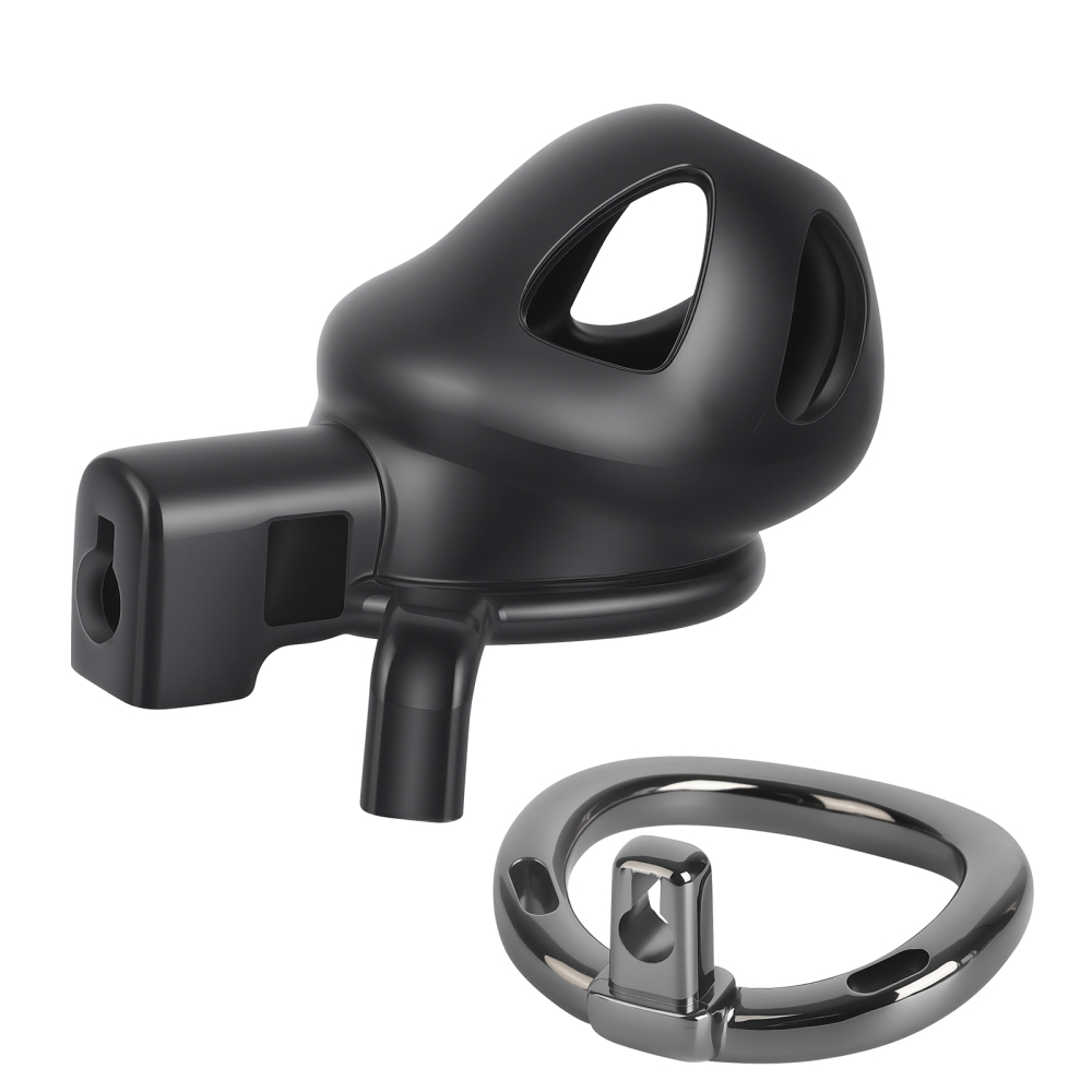 TERNENCE Male Chastity Cage Closed Ring Aluminum Alloy Chastity Device with 4 Sizes Rings for Man Penis Exercise Bondage Gear & Accessories Lightweight Adult Sex Toys Black