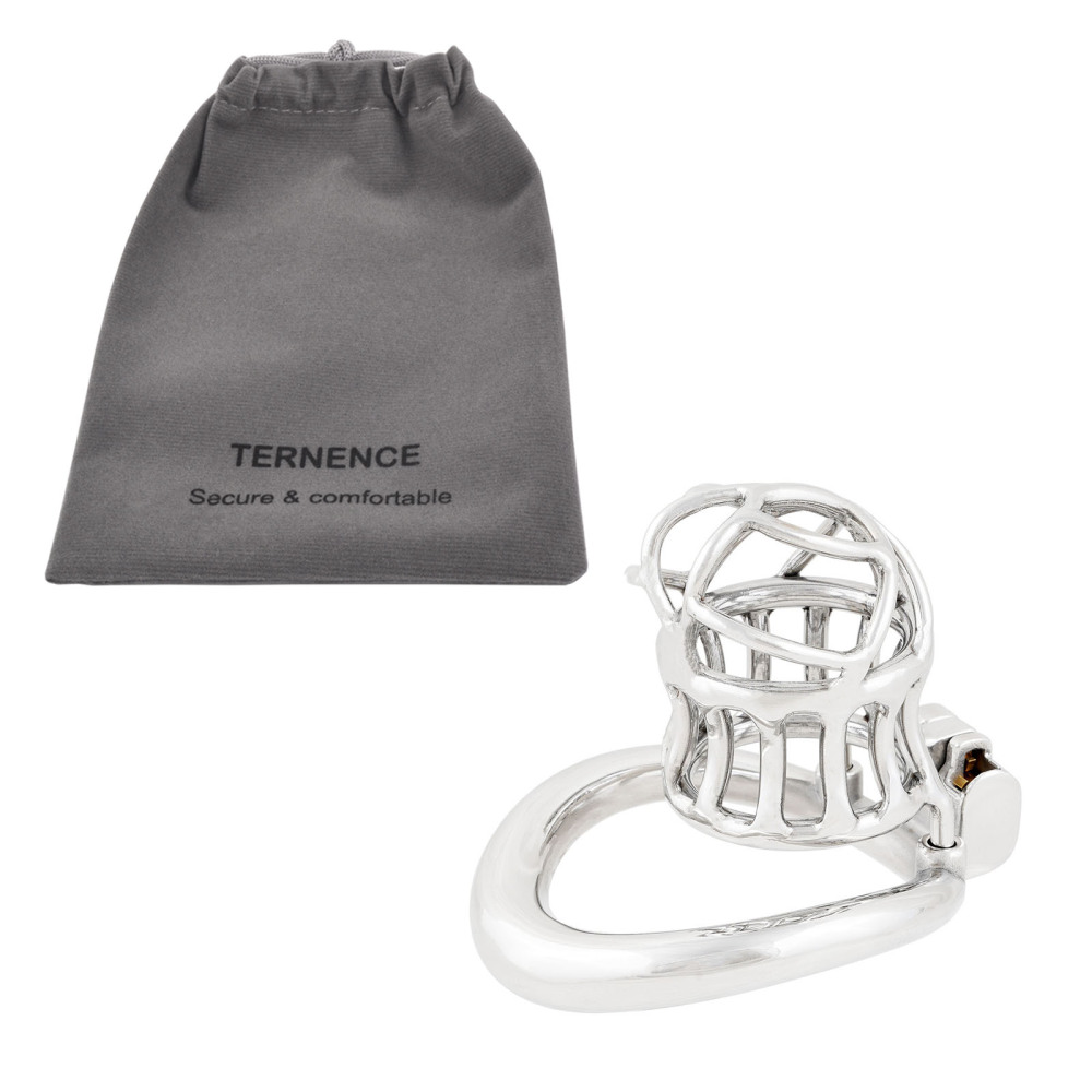 Click to see full view Ternence Male Chastity Device 304 Stainless Steel Ergonomic Design Heavy-Duty Model Chastity Cage Closed Ring Chastity Belt Adult Game Sex Toy