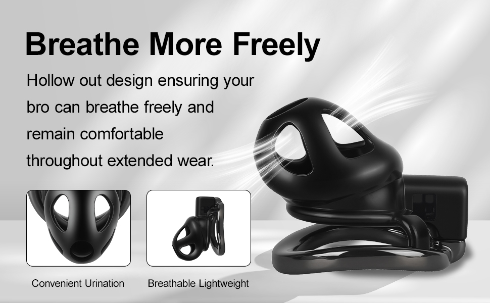 TERNENCE Male Chastity Cage,Lightweight Plastic Chastity Device with 4 Sizes Aluminum Alloy Rings and Invisible Lock for Man Penis Exercise Bondage Gear & Accessories Adult Sex Toys