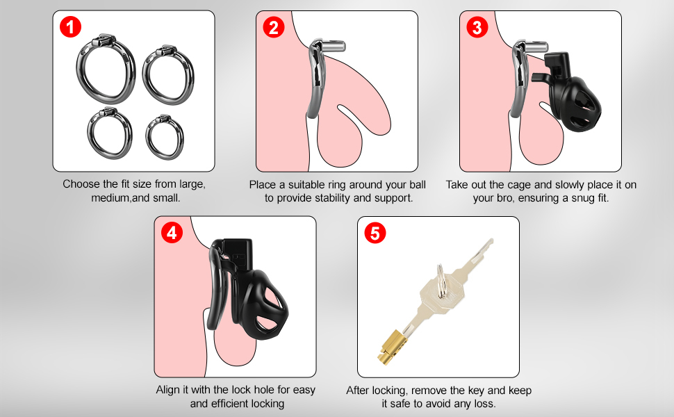 TERNENCE Male Chastity Cage,Lightweight Plastic Chastity Device Man Penis S Size (only cages do not include rings and locks)