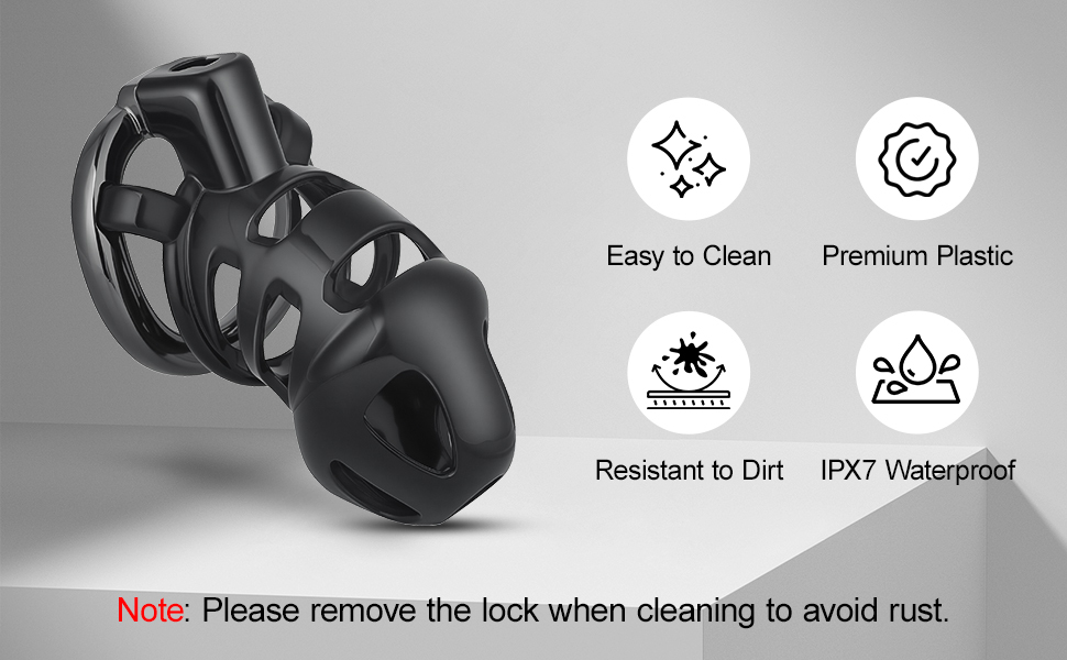 TERNENCE Male Chastity Cage,Lightweight Plastic Chastity Device for Man Penis L Size (only cages do not include rings and locks)