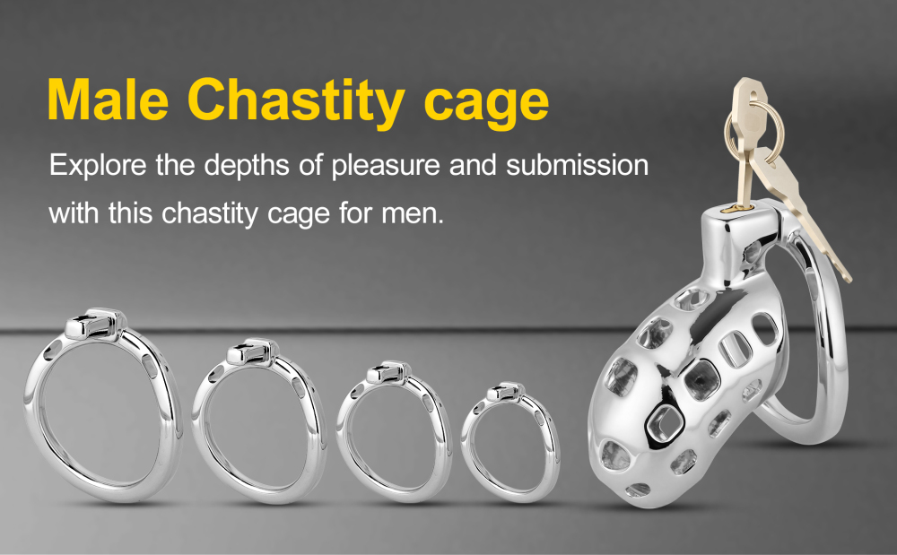 TERNENCE Aluminum Alloy Chastity Cage Lightweight Adult Sex Toy for Men Penis Exercise M Size (only cages do not include rings and locks)