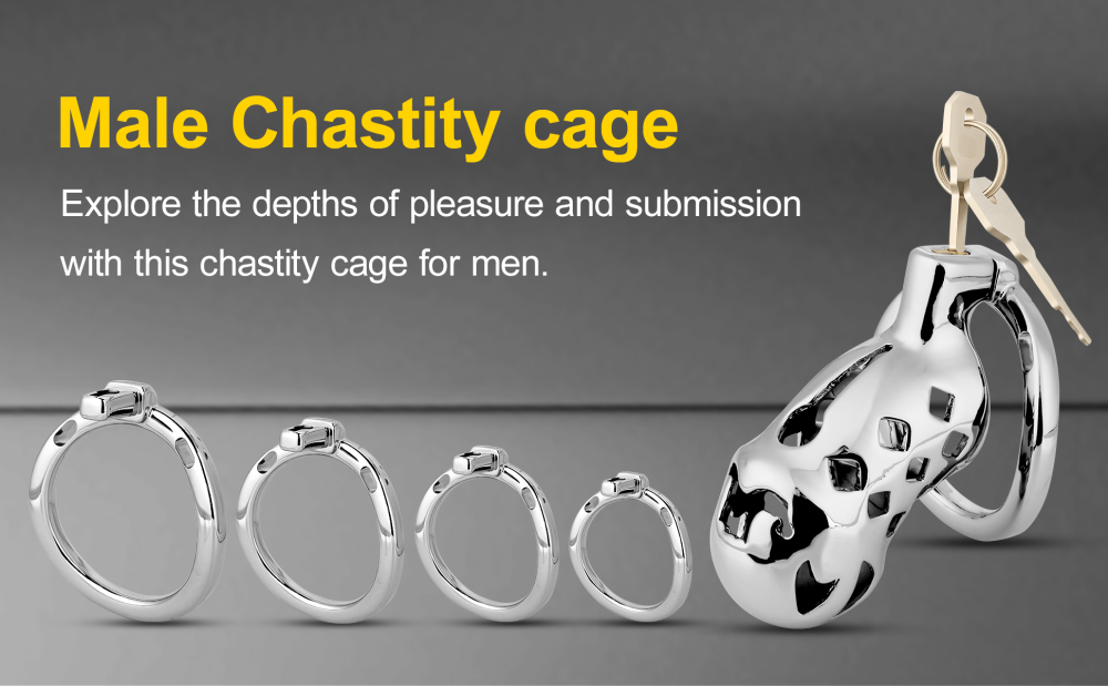 Male Chastity Cage, Aluminum Alloy Chastity Device with 4 Sizes Rings and Invisible Lock for Man Penis Exercise Bondage Gear & Accessories Lightweight Adult Sex Toys