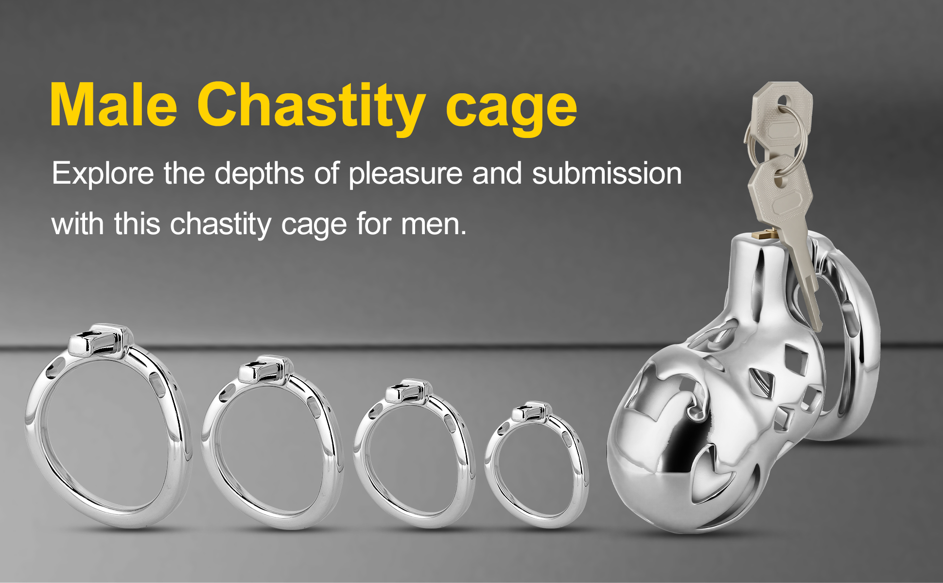 Male Chastity Cage, Aluminum Alloy Chastity Device with 4 Sizes Rings and Invisible Lock for Man Penis Exercise Bondage Gear & Accessories Lightweight Adult Sex Toys