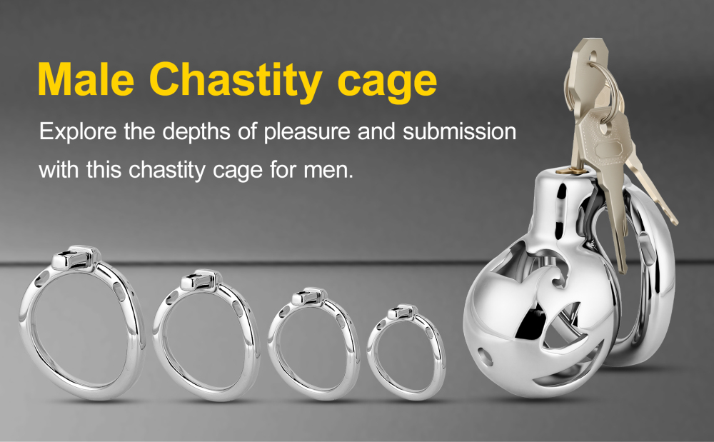 Male Chastity Cage, Aluminum Alloy Chastity Device with 4 Sizes Rings and Invisible Lock for Man Penis Exercise Bondage Gear & Accessories Lightweight Adult Sex Toys