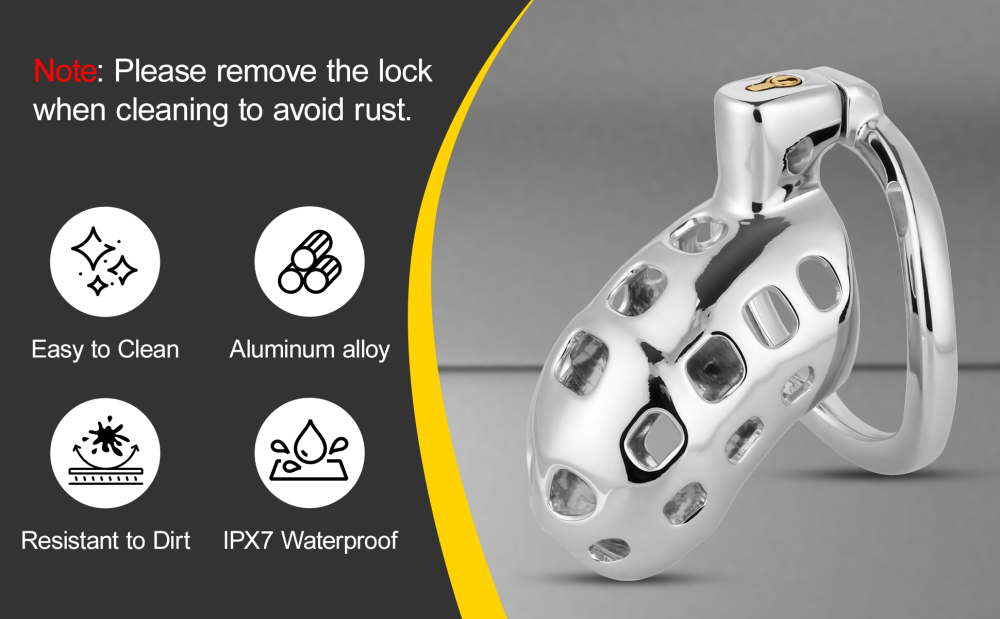 TERNENCE Aluminum Alloy Chastity Cage Lightweight Adult Sex Toy for Men Penis Exercise M Size (only cages do not include rings and locks)