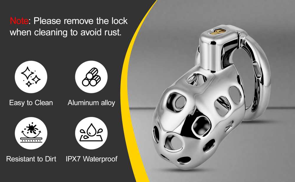 Male Cock Cage Chastity Device - TERNENCE Aluminum Alloy Chastity Cage Lightweight Adult Sex Toy for Men Penis Exercise (only cages do not include rings and locks)