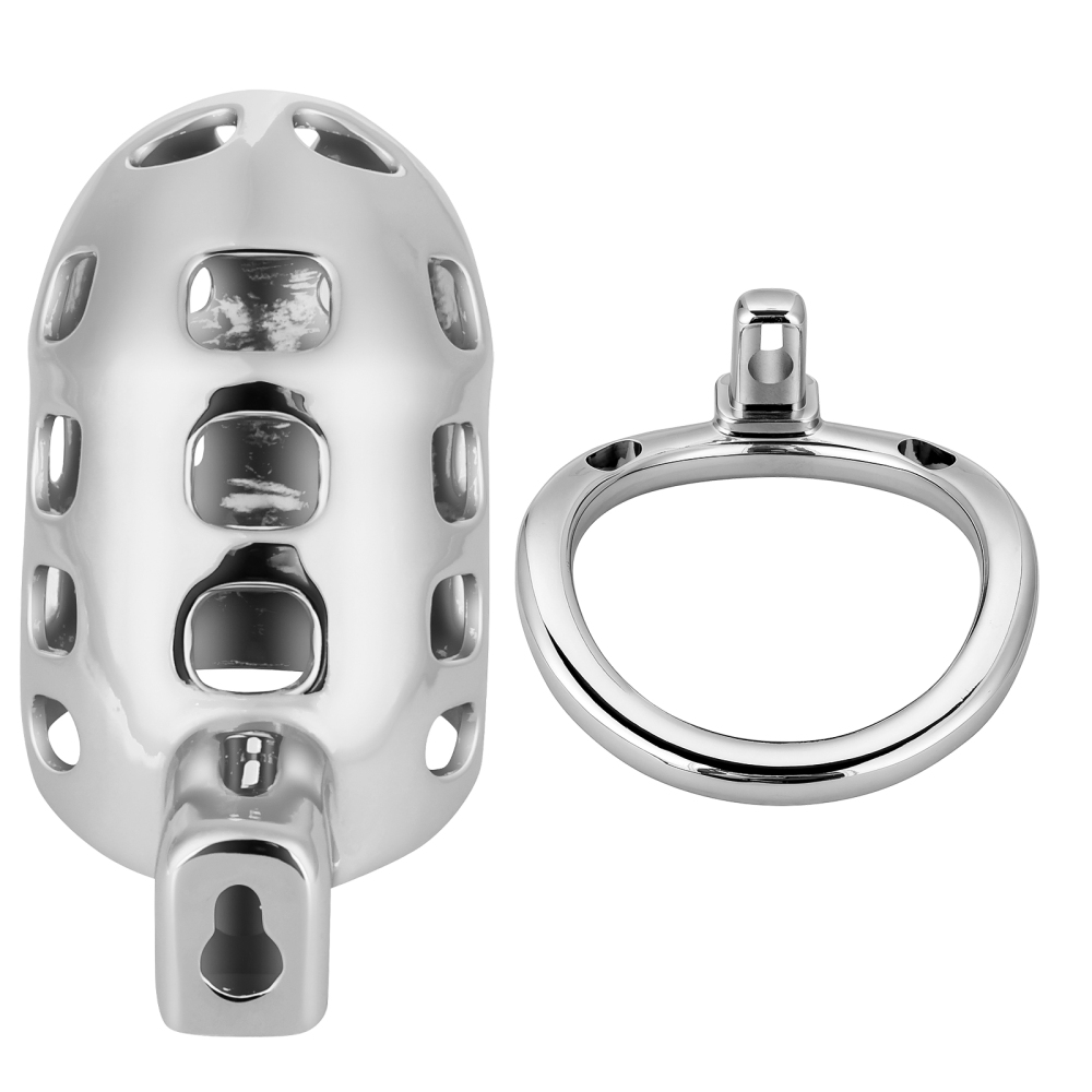 TERNENCE Aluminum Alloy Chastity Cage Lightweight Adult Sex Toy for Men Penis Exercise M Size (only cages do not include rings and locks)