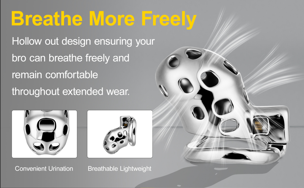 Male Cock Cage Chastity Device - TERNENCE Aluminum Alloy Chastity Cage Lightweight Adult Sex Toy for Men Penis Exercise (only cages do not include rings and locks)