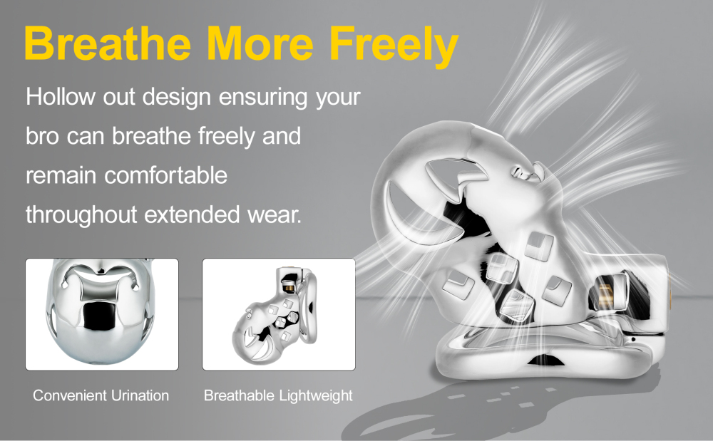 Male Chastity Cage, Aluminum Alloy Chastity Device for Man Penis Exercise Bondage Gear & Accessories Lightweight Adult Sex Toys (only cages do not include rings and locks)