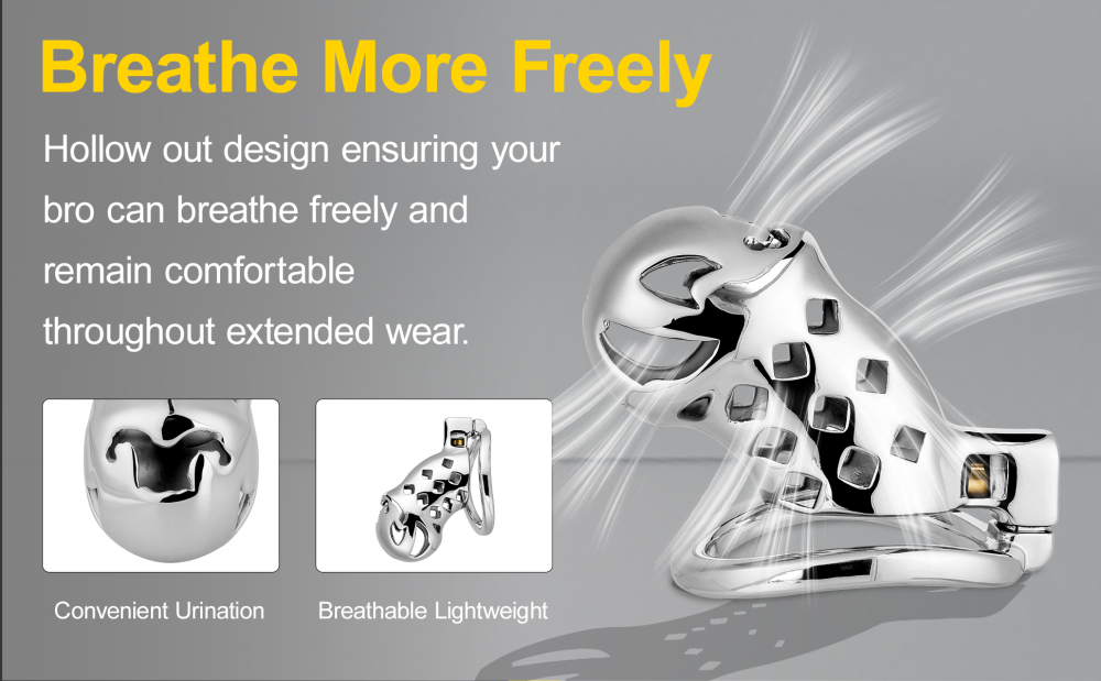 Male Chastity Cage, Aluminum Alloy Chastity Device with 4 Sizes Rings and Invisible Lock for Man Penis Exercise Bondage Gear & Accessories Lightweight Adult Sex Toys