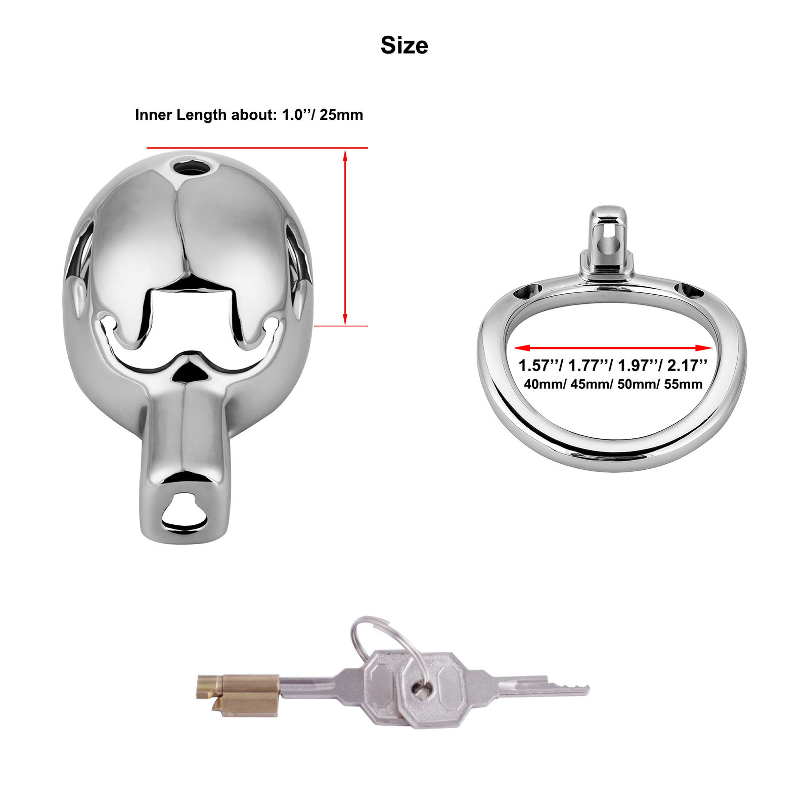 Male Chastity Cage, Aluminum Alloy Chastity Device for Man Penis Exercise Bondage Gear & Accessories Lightweight Adult Sex Toys  (only cages do not include rings and locks)