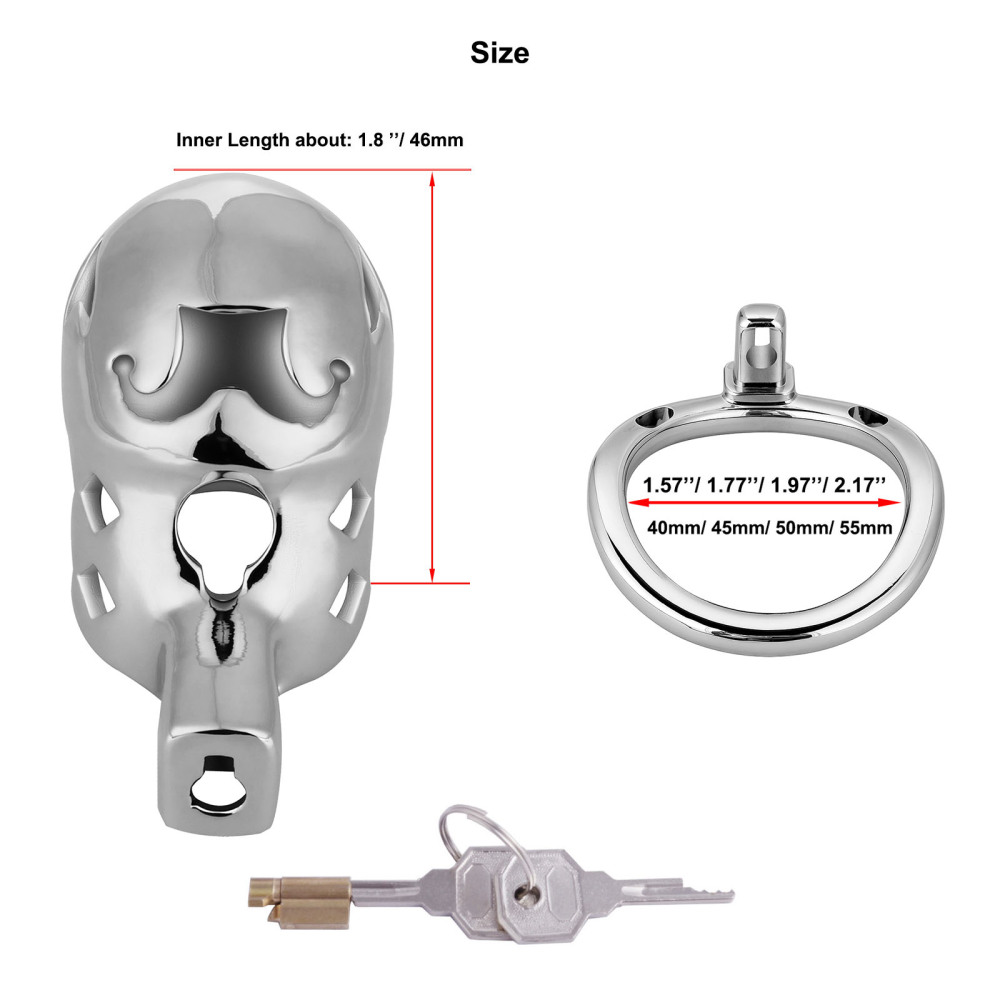 Male Chastity Cage, Aluminum Alloy Chastity Device with 4 Sizes Rings and Invisible Lock for Man Penis Exercise Bondage Gear & Accessories Lightweight Adult Sex Toys