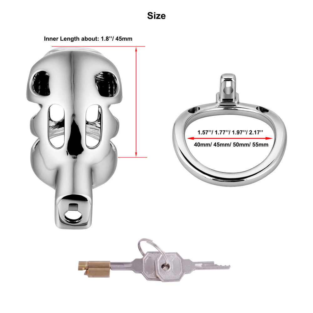 Male Chastity Device Cock Cage Aluminum Alloy Lightweight Invisible Lock Chastity Cage with 4 Active Rings & Keys Adult Sex Toy for Men Penis Exercise and Abstinence