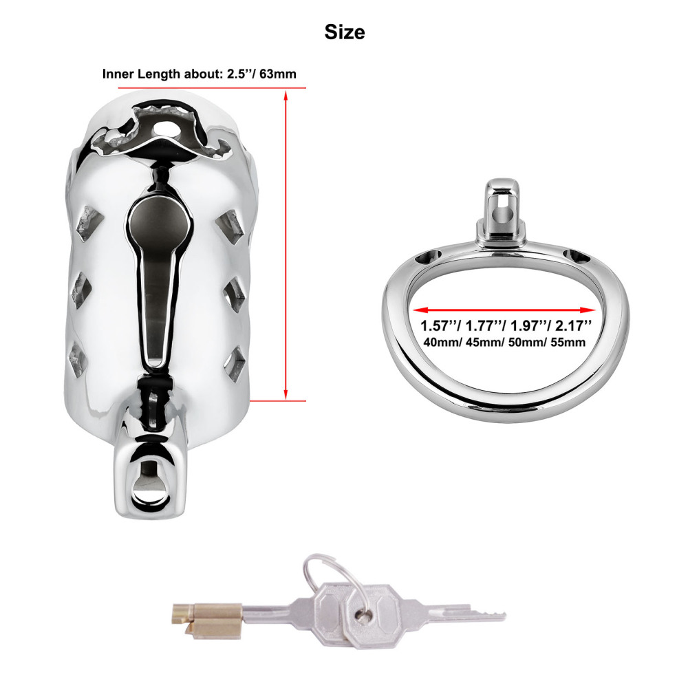 Male Chastity Cage, Aluminum Alloy Chastity Device for Man Penis Exercise Bondage Gear & Accessories Lightweight Adult Sex Toys (only cages do not include rings and locks)