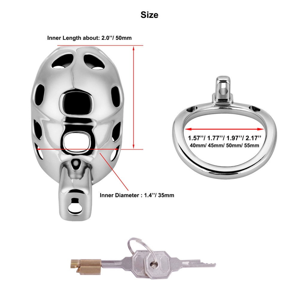 Male Cock Cage Chastity Device - TERNENCE Aluminum Alloy Chastity Cage with 4 Active Rings Lightweight Adult Sex Toy for Men Penis Exercise