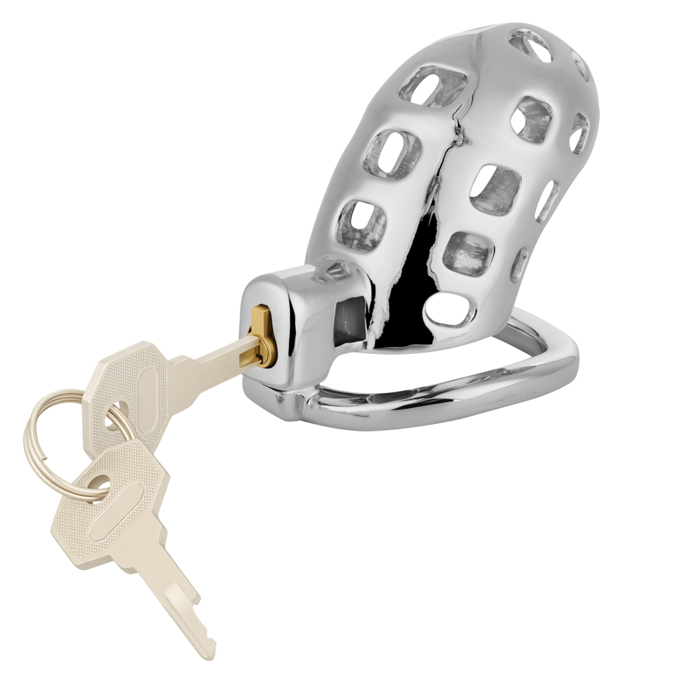 TERNENCE Aluminum Alloy Chastity Cage Lightweight Adult Sex Toy for Men Penis Exercise M Size (only cages do not include rings and locks)