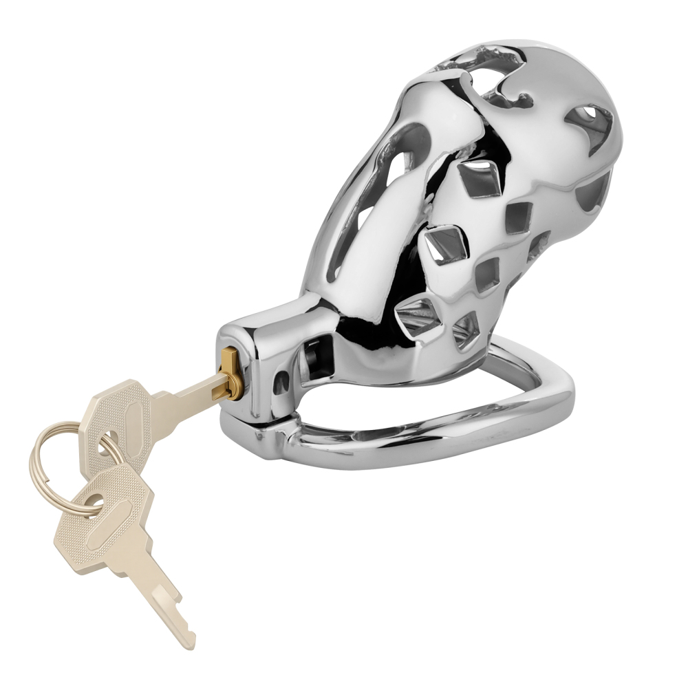 Male Chastity Cage Closed Ring Aluminum Alloy Chastity Device with 4 Sizes Rings for Man Penis Exercise Bondage Gear & Accessories Lightweight Adult Sex Toys