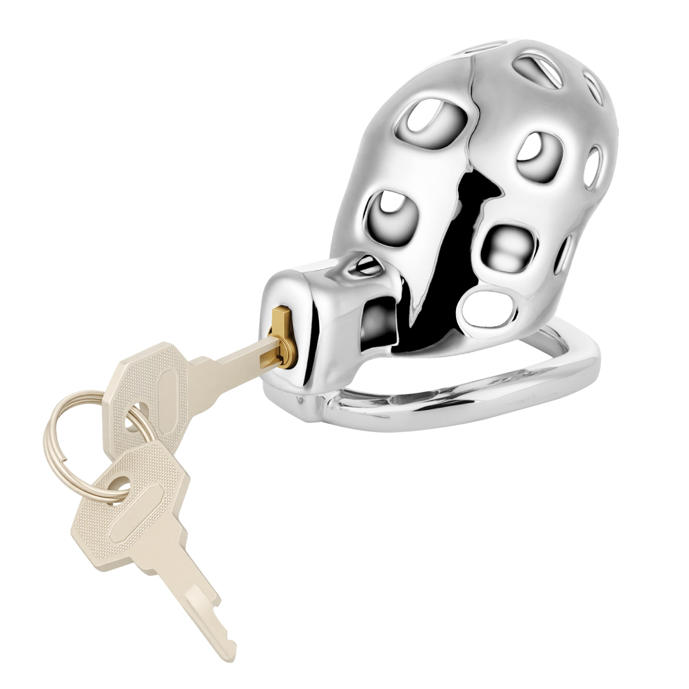 Male Cock Cage Chastity Device - TERNENCE Aluminum Alloy Chastity Cage Lightweight Adult Sex Toy for Men Penis Exercise (only cages do not include rings and locks)