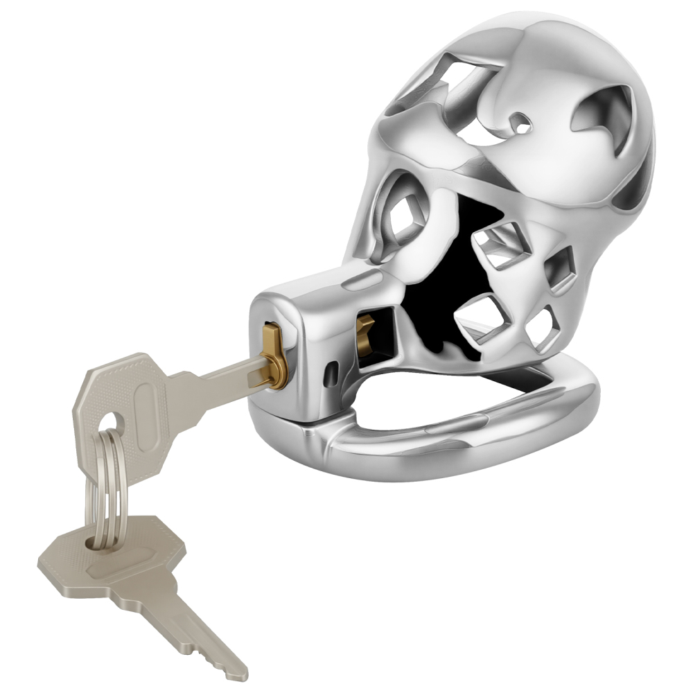 Male Chastity Cage, Aluminum Alloy Chastity Device with 4 Sizes Rings and Invisible Lock for Man Penis Exercise Bondage Gear & Accessories Lightweight Adult Sex Toys
