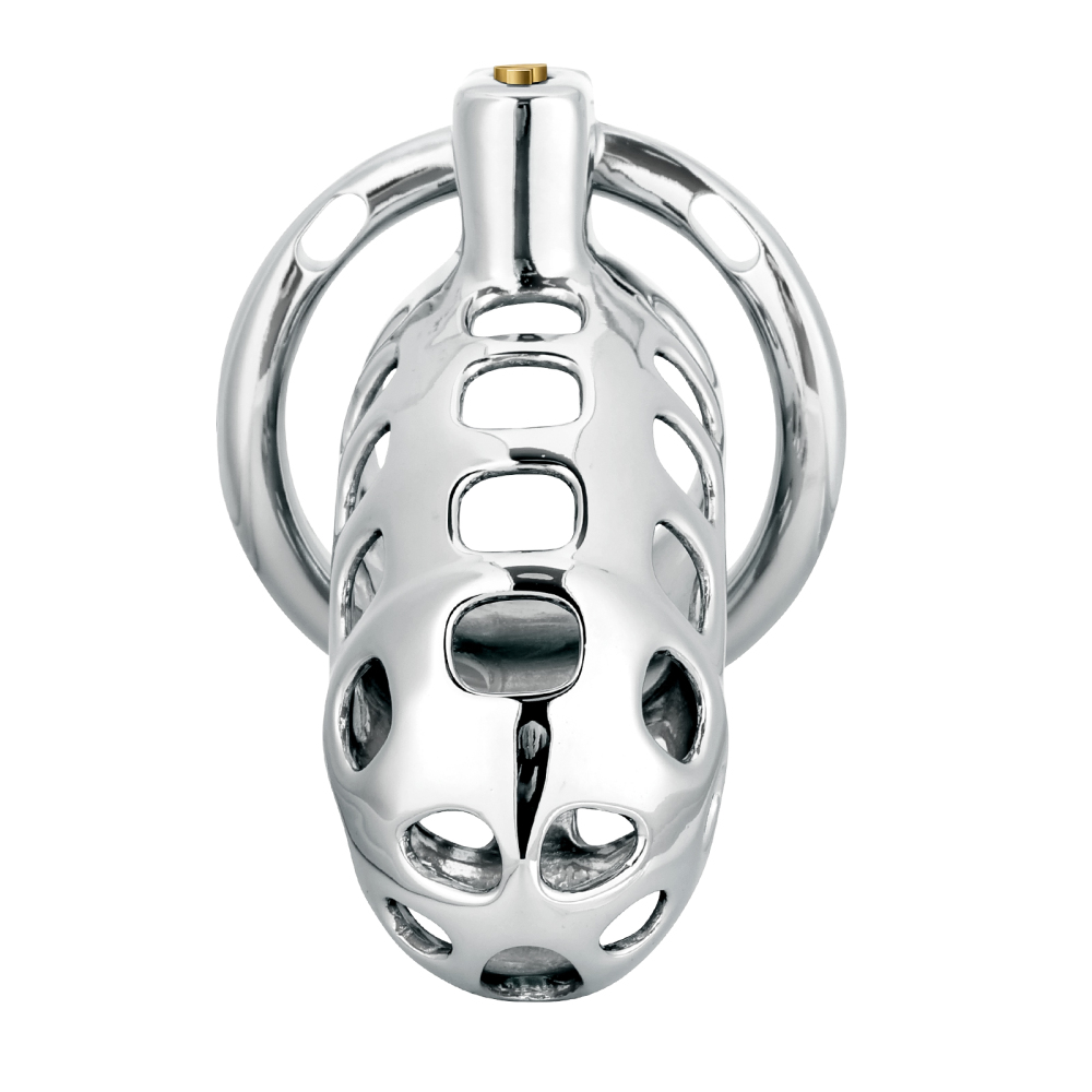 Male Cock Cage Chastity Device - TERNENCE Aluminum Alloy Chastity Cage with 4 Active Rings Lightweight Adult Sex Toy for Men Penis Exercise
