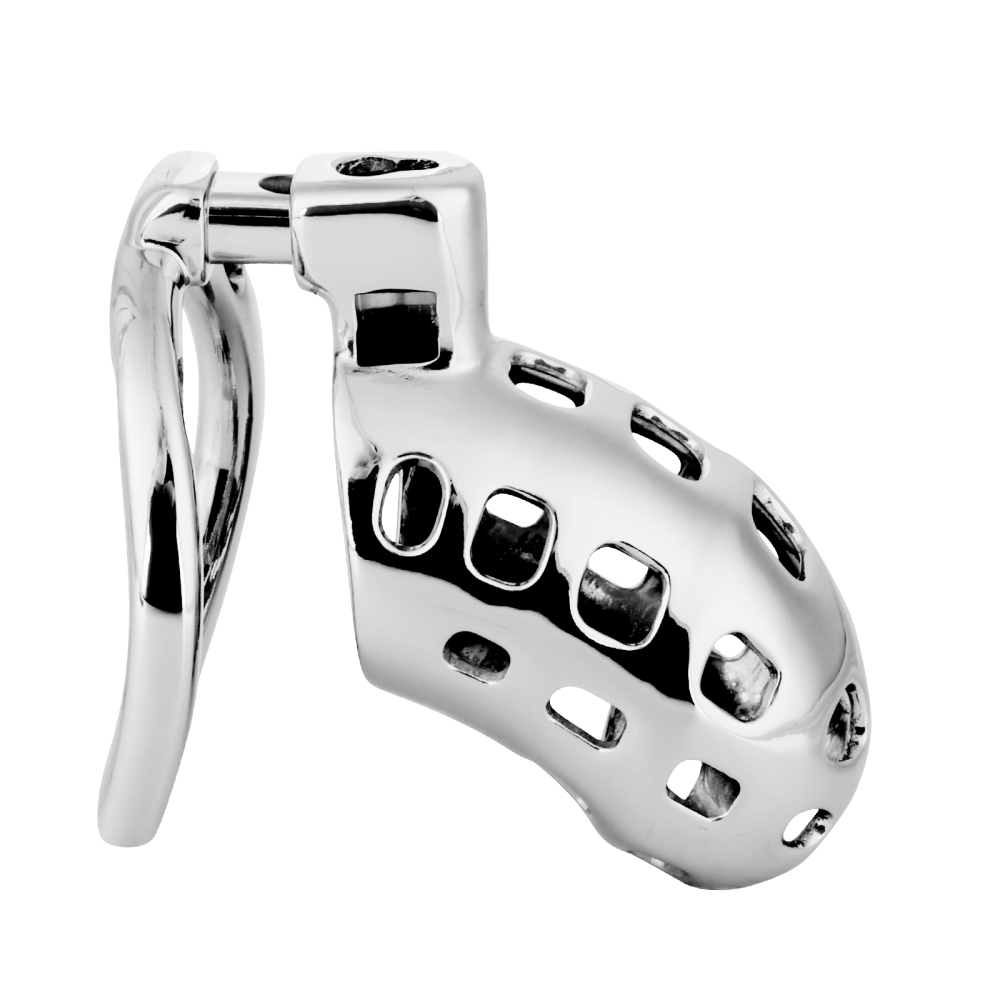 Male Cock Cage Chastity Device - TERNENCE Aluminum Alloy Chastity Cage M Size with 4 Active Rings Lightweight Adult Sex Toy for Men Penis Exercise