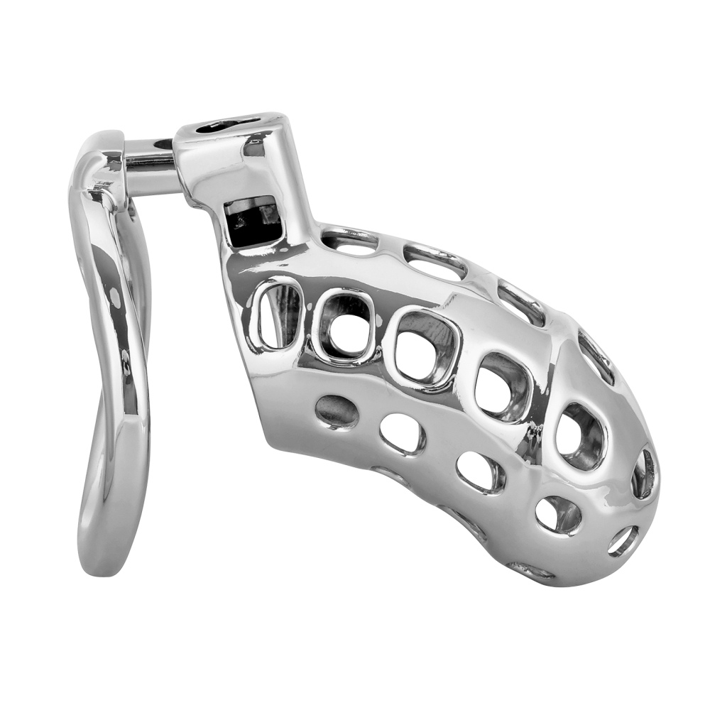 Male Cock Cage Chastity Device - TERNENCE Aluminum Alloy Chastity Cage with 4 Active Rings Lightweight Adult Sex Toy for Men Penis Exercise