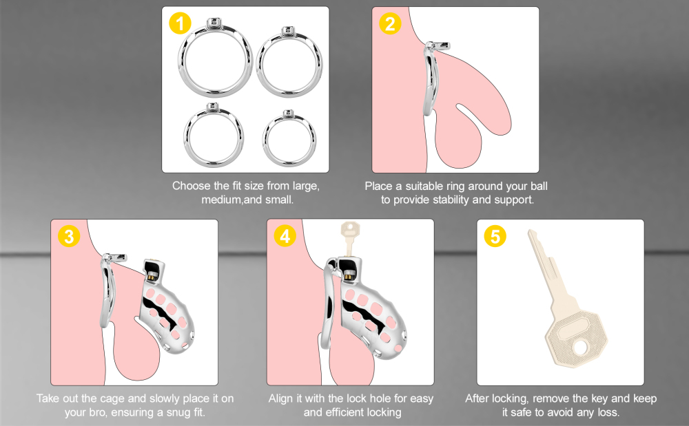 Male Cock Cage Chastity Device - TERNENCE Aluminum Alloy Chastity Cage M Size with 4 Active Rings Lightweight Adult Sex Toy for Men Penis Exercise