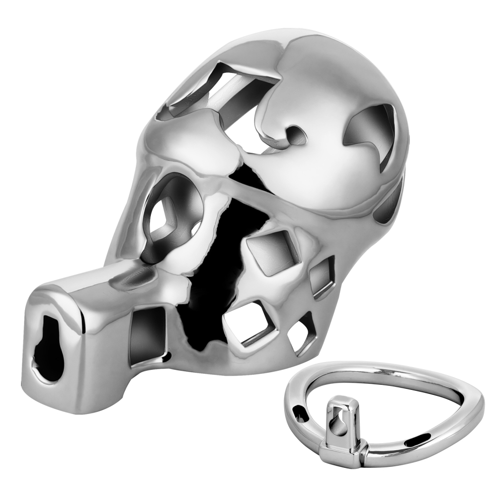 Male Chastity Cage, Aluminum Alloy Chastity Device with 4 Sizes Rings and Invisible Lock for Man Penis Exercise Bondage Gear & Accessories Lightweight Adult Sex Toys
