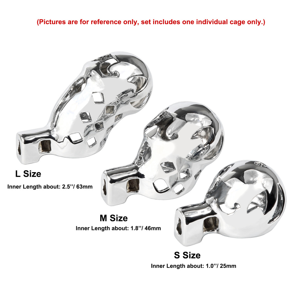 Male Chastity Cage, Aluminum Alloy Chastity Device with 4 Sizes Rings and Invisible Lock for Man Penis Exercise Bondage Gear & Accessories Lightweight Adult Sex Toys