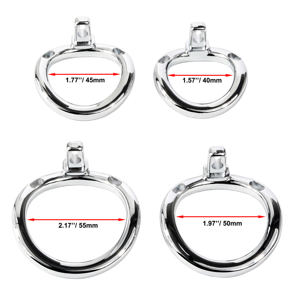 Male Chastity Cage Closed Ring Aluminum Alloy Chastity Device with 4 Sizes Rings for Man Penis Exercise Bondage Gear & Accessories Lightweight Adult Sex Toys