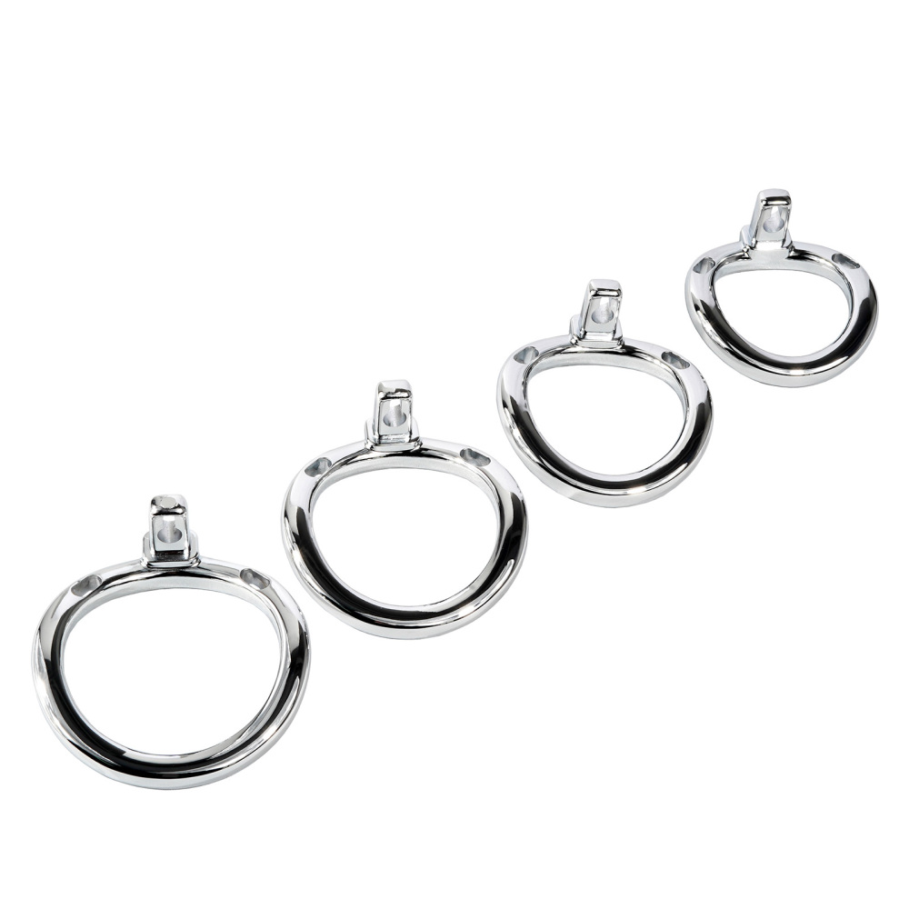 Male Cock Cage Chastity Device - TERNENCE Aluminum Alloy Chastity Cage M Size with 4 Active Rings Lightweight Adult Sex Toy for Men Penis Exercise