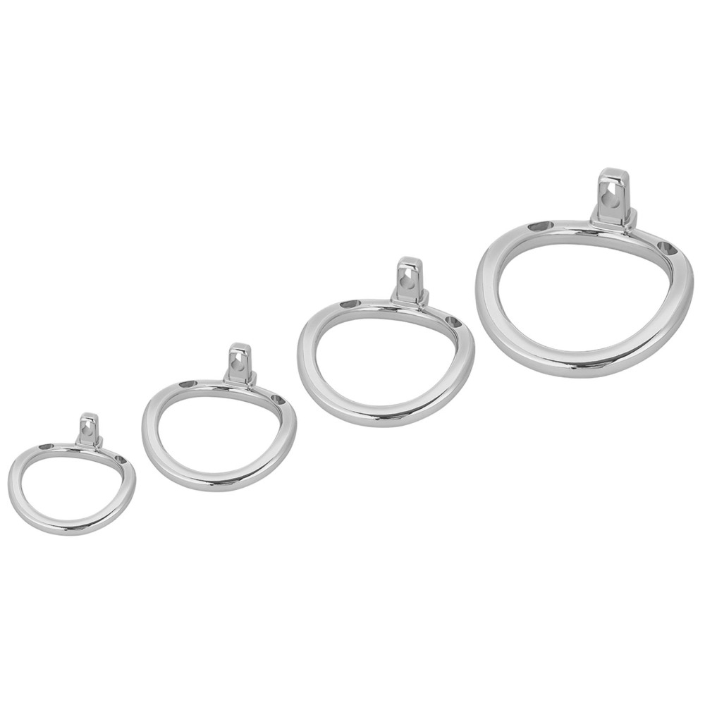 Male Chastity Cage Closed Ring Aluminum Alloy Chastity Device with 4 Sizes Rings for Man Penis Exercise Bondage Gear & Accessories Lightweight Adult Sex Toys