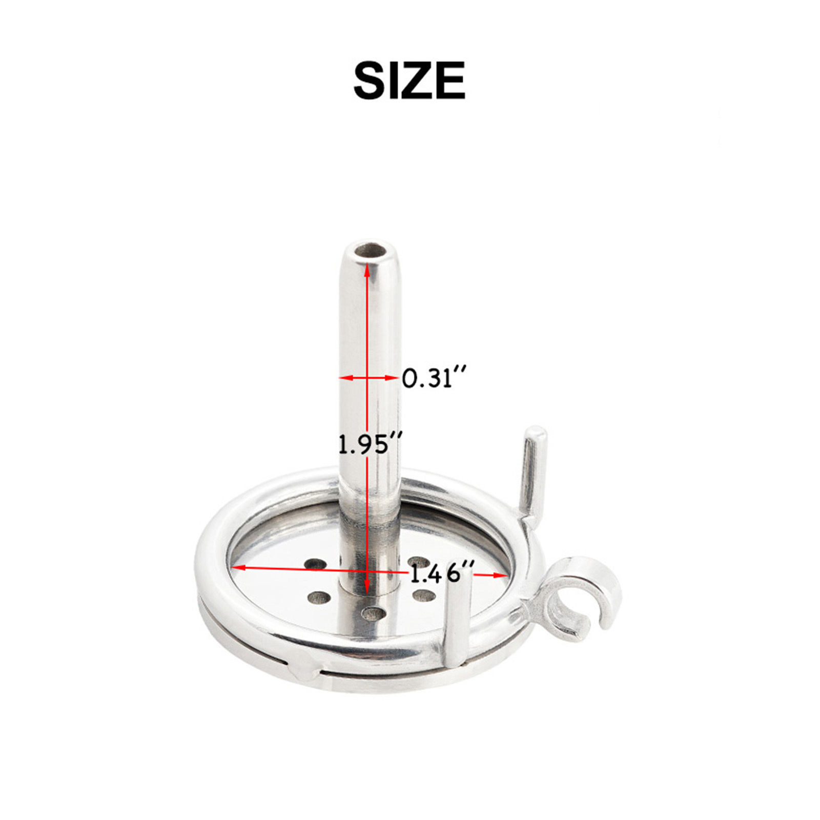 Male Super Short Chastity Device Cage Men's Penis Lock with Stainless Steel Catheter (Not include rings and locks)