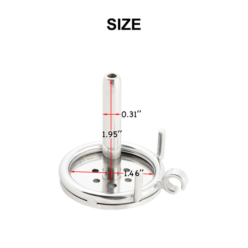 Male Super Short Chastity Device Cage Men's Penis Lock with Stainless Steel Catheter (Not include rings and locks)