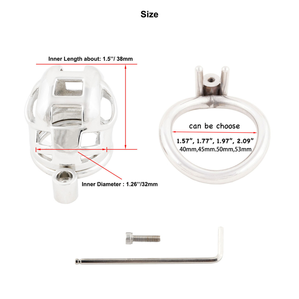 Male Chastity Device Short Metal Cage for Men Stainless Steel Cock Cage Adult Game Sex Toy