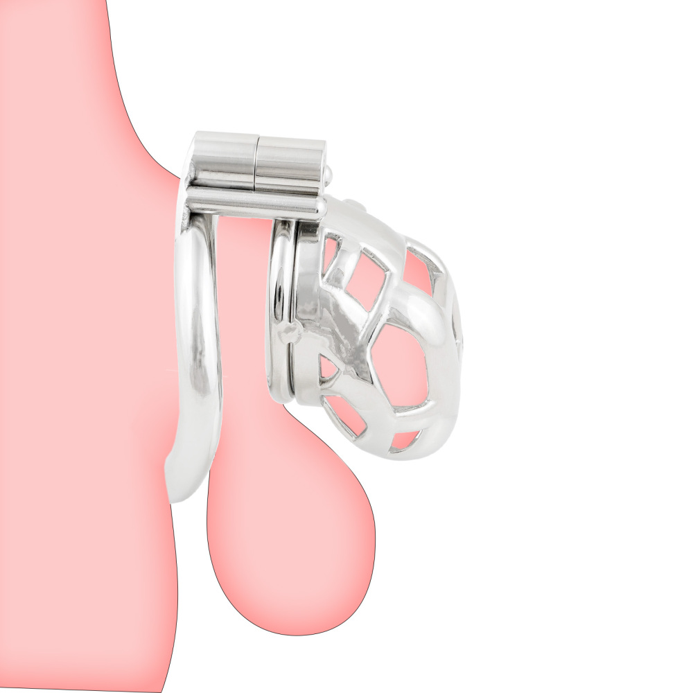 Male Chastity Device Short Metal Cage for Men Stainless Steel Cock Cage Adult Game Sex Toy (only cages do not include rings and locks)