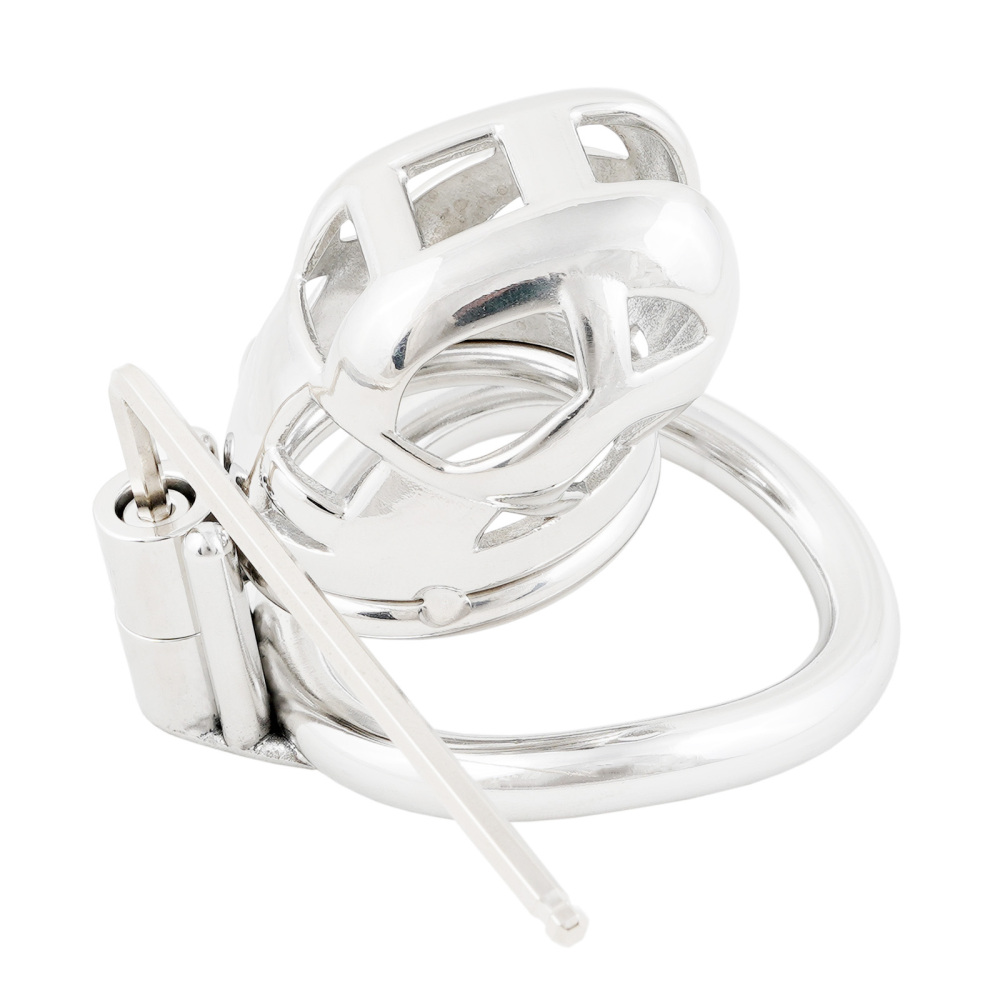 Male Chastity Device Short Metal Cage for Men Stainless Steel Cock Cage Adult Game Sex Toy (only cages do not include rings and locks)