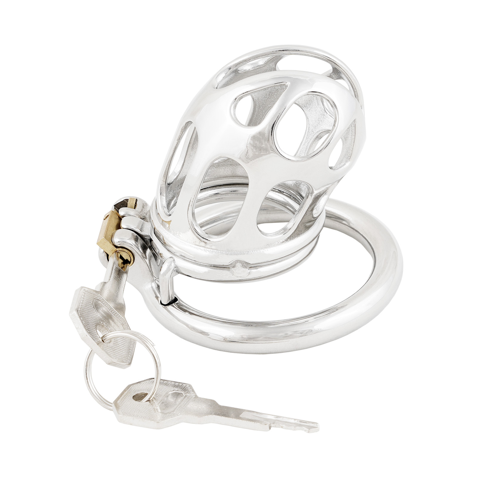 Male Chastity Device Stainless Steel Penis Cock Cage Virginity Lock Sex Toys for Men (only cages do not include rings and locks)