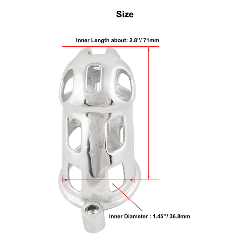 Male Chastity Device Long Cock Cage Virginity Lock Stainless Steel Sex Toys for Men (only cages do not include rings and locks)