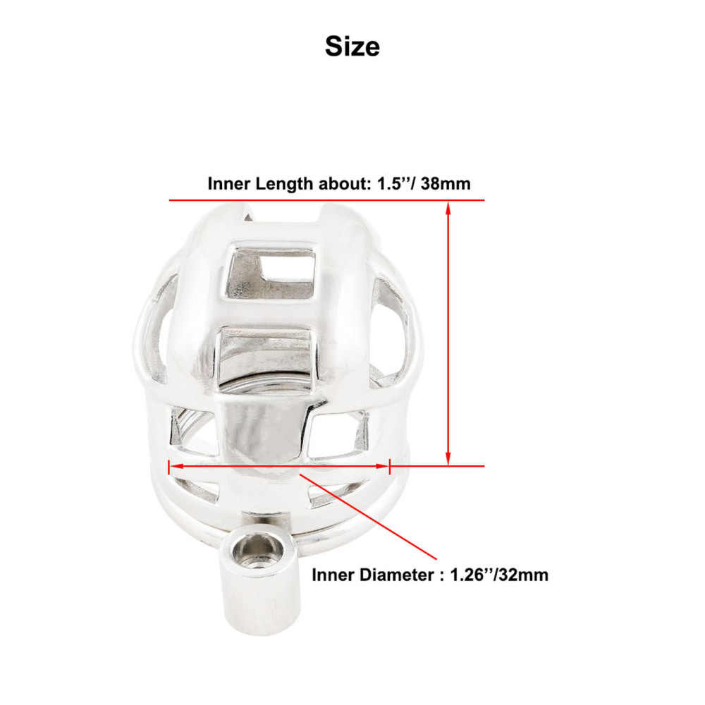 Male Chastity Device Short Metal Cage for Men Stainless Steel Cock Cage Adult Game Sex Toy (only cages do not include rings and locks)