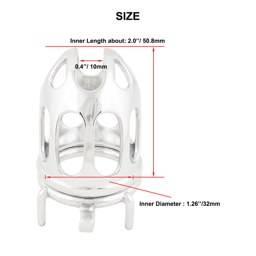 Male Chastity Device Stainless Steel Penis Cock Cage Virginity Lock Sex Toys for Men (only cages do not include rings and locks)