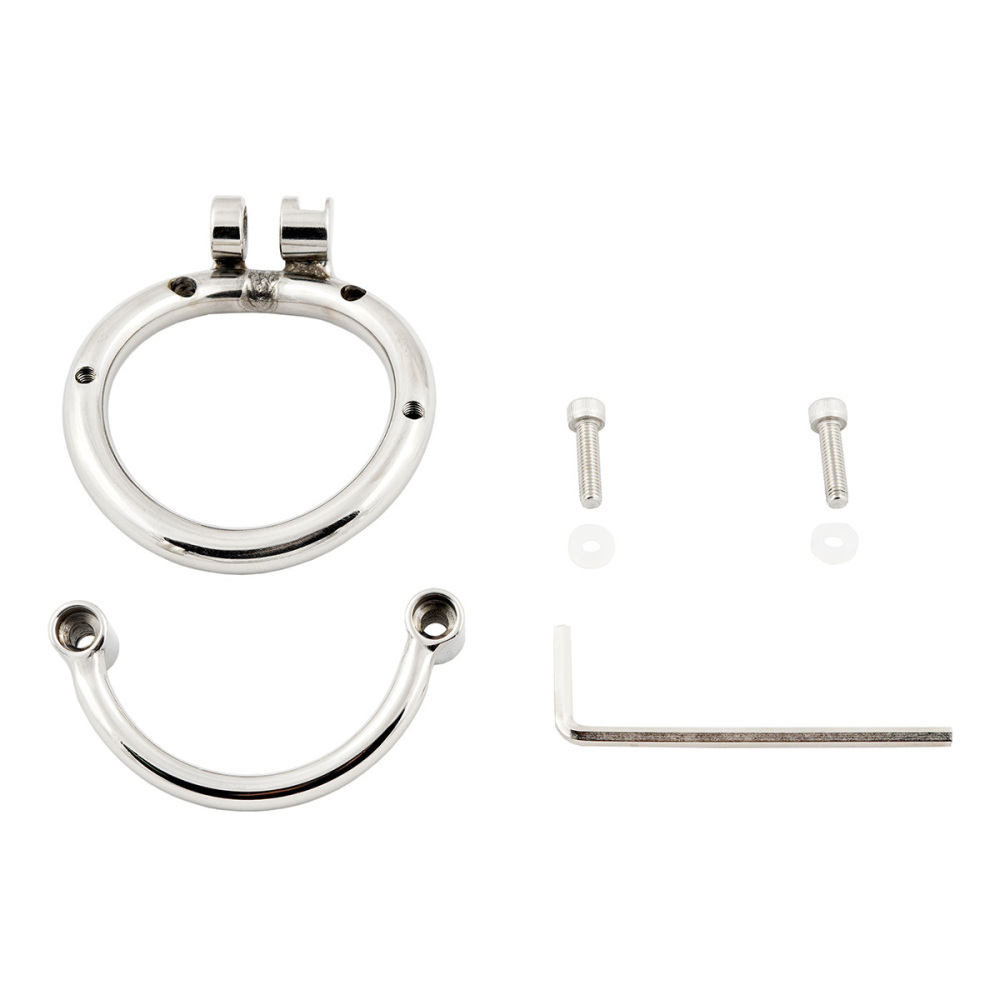 TERNENCE Male Chastity Cage Prevent Escape Design Closed Base Ring accessories: 100pcs silicone washers, 2 screws and 1 wrench