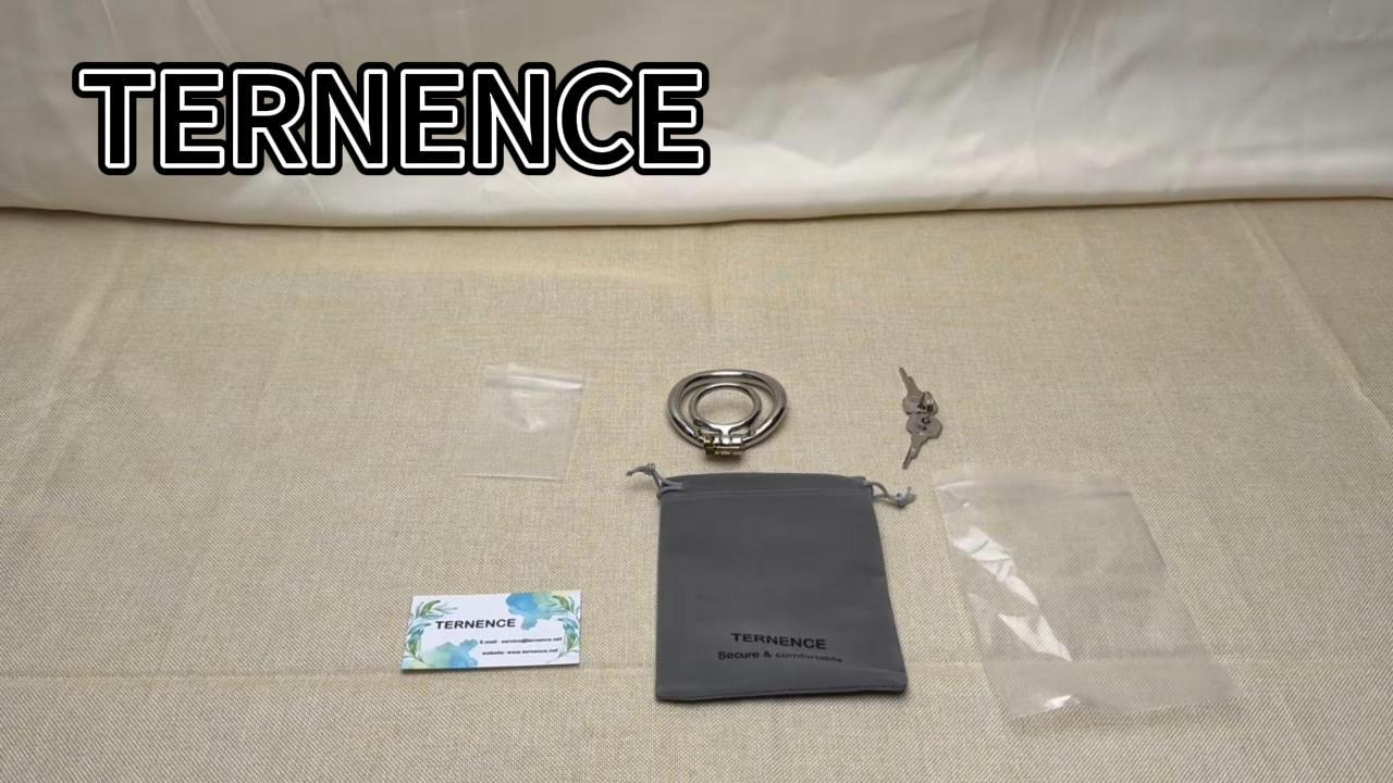 Ternence Male Short Chastity Device Ring Ergonomic Design Stainless Steel Cock Cage Adult Game Sex Toy