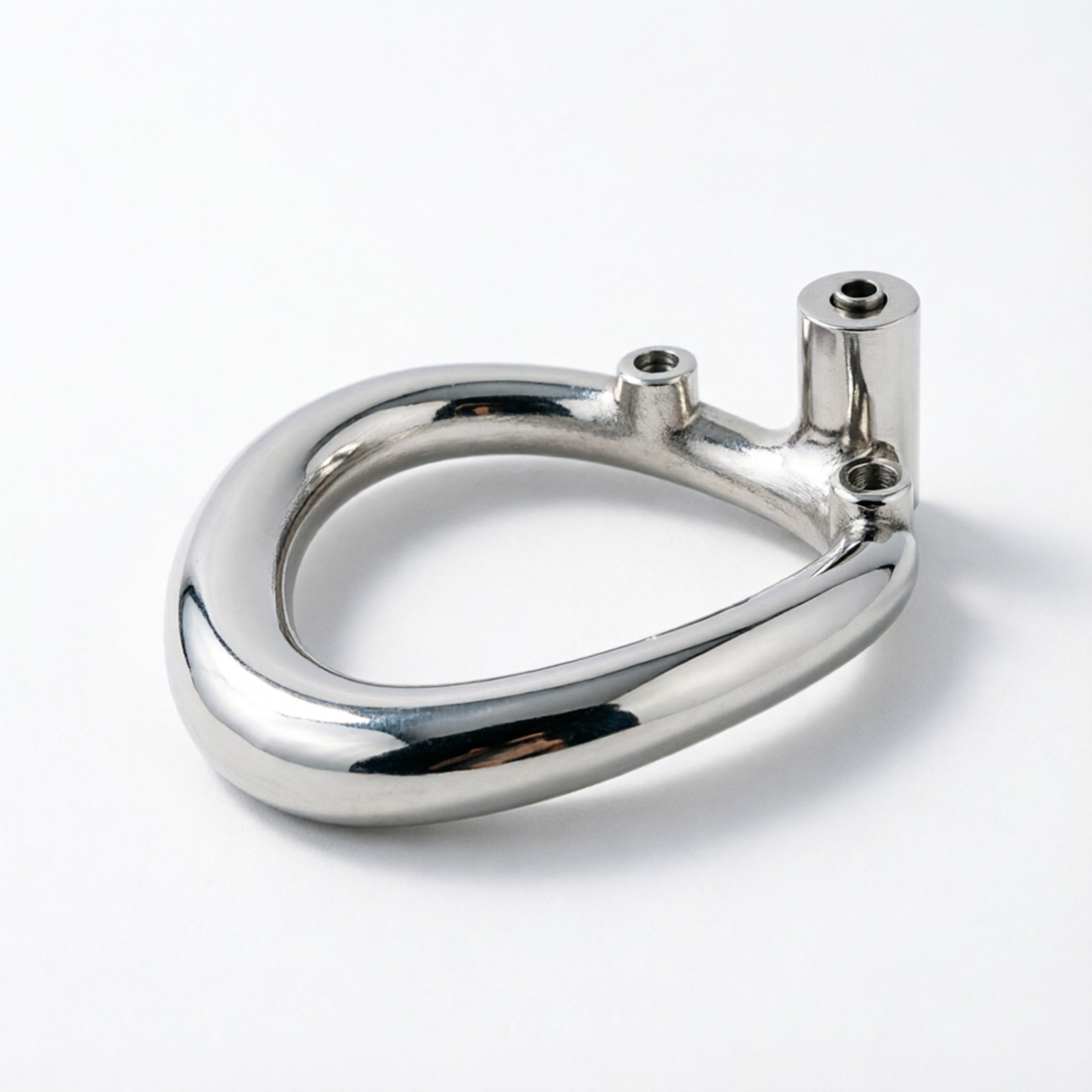 Ternence 304 Stainless Steel Replacement Base Ring for Push-to-Lock Chastity Cage – Closed Ring, Available in 4 Sizes, Ergonomic Cock Cage Ring for Male Chastity Device – Silver