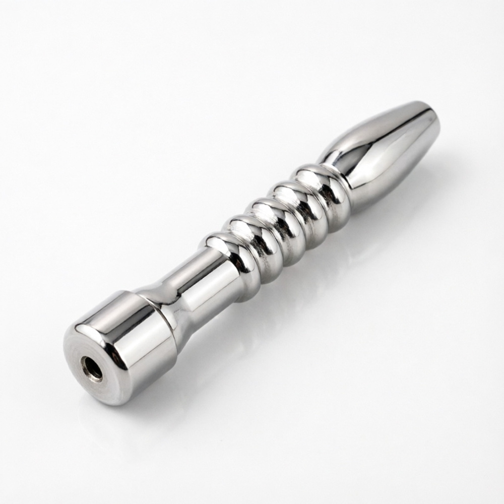 Ternence 304 Stainless Steel Hollow Urethral Sound for Flat Chastity Cage – 3 Size Options, Penis Plug & Urinary Catheter for Male Chastity Device, Smooth Polish Urethra Tube – Silver